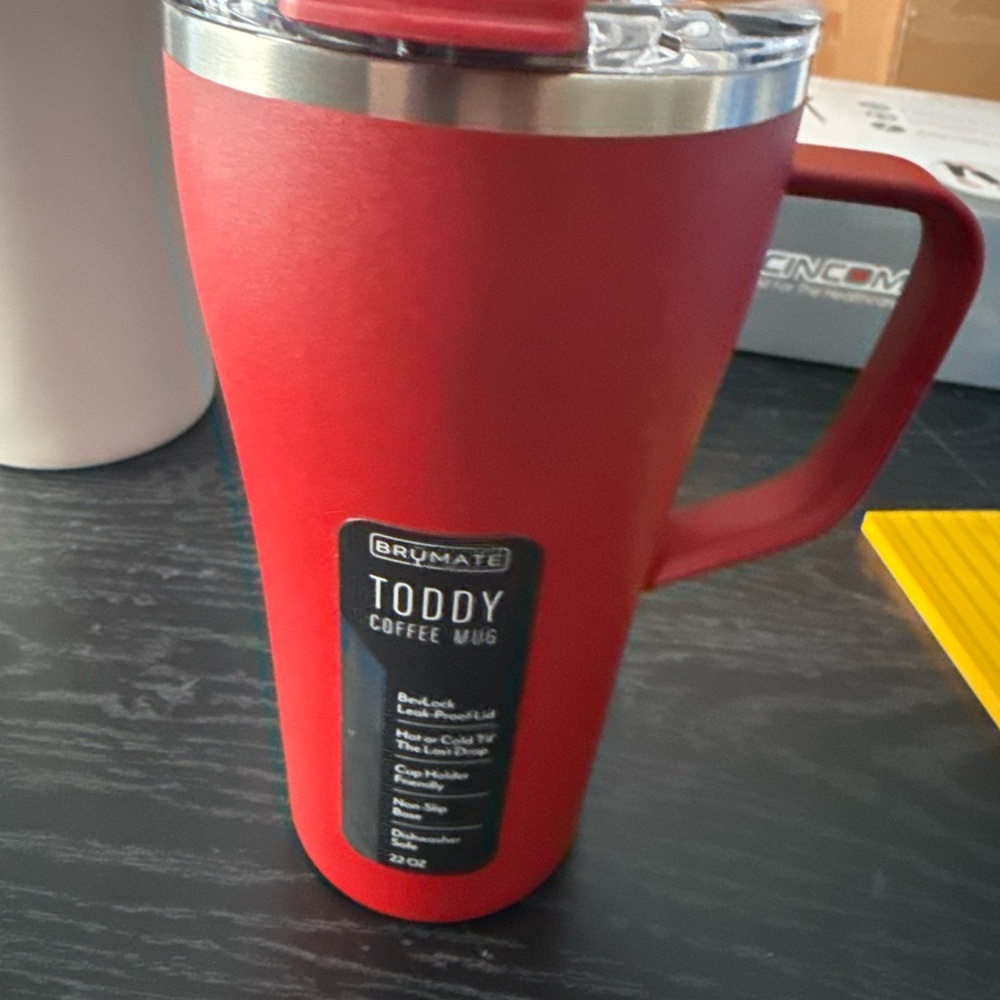 BrewMate Toddy Red Coffee Mug with Handle